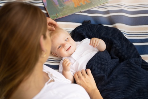 Kocyk Sensillo dziergany bawełna 100 x 80 - MUSZTARDOWY