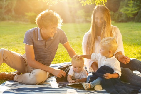 Kocyk Sensillo dziergany bawełna 100 x 80 - Niebieski