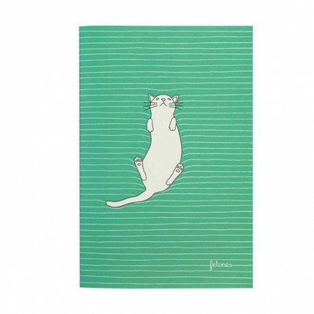 Średni zeszyt - koty - feline fine (bold green) SANTORO LONDON