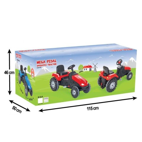 WOOPIE Traktor Na Pedały Farmer MegaTrac XL Czerwony