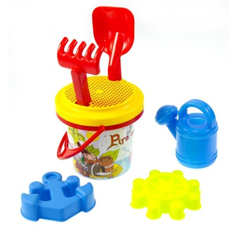 Mochtoys Zestaw Letni w Koszyku Konewka Grabki Łopatka Foremka MIX