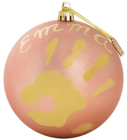 Baby Art Christmas Ball Bombka na choinkę z odciskiem rączki coral