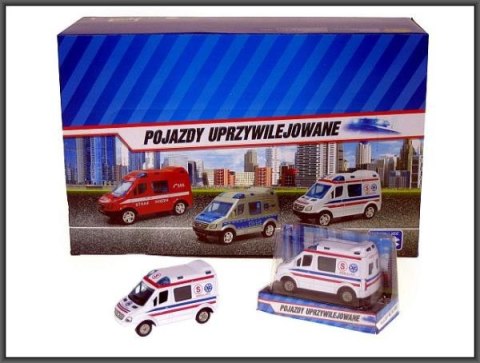 Mini Van Pogotowie 8cm w pudełku HIPO, p24 mix cena za 1 szt