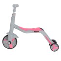 Hulajnoga Rowerek Trójkołowy jeździk z muzyką 3w1 szaro-różowa Mini FIX