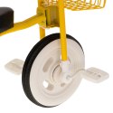 Rowerek trójkołowy retro z koszykiem żółty