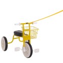 Rowerek trójkołowy retro z koszykiem żółty