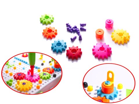 Wkrętarka wiertarka śrubki klocki konstrukcyjne zestaw majsterkowicza walizka 181 elementów