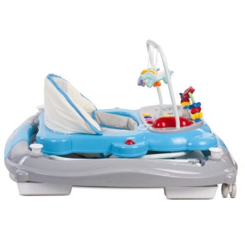 Chodzik kołyska kotek z pałąkami - niebiesko szary