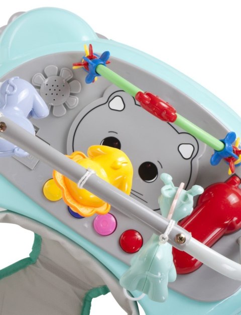 Chodzik kołyska kotek z pałąkami - turkusowo szary