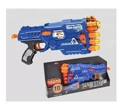 Pistolet na piankowe strzałki maszynowy Blaze Storm + 10 strzałek niebieski