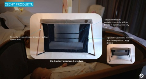 IRIS Maxi-Cosi Kompaktowe Łóżeczko turystyczne 2w1 - ESSENTIAL GREY