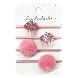 Rockahula Kids - 4 gumki do włosów Rainbow Cloud Glitter Pink