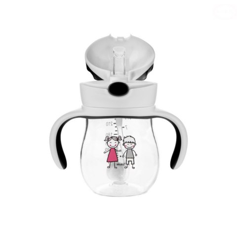 Bidon ze słomką z odw. grey AKUKU