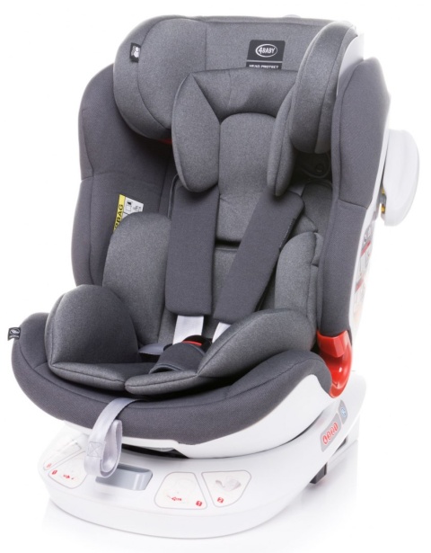 Space-fix fotelik 4baby isofix top tether 0-36kg Siedzisko 360 stopni - GREY