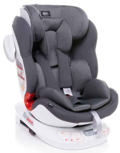 Space-fix fotelik 4baby isofix top tether 0-36kg Siedzisko 360 stopni - GREY