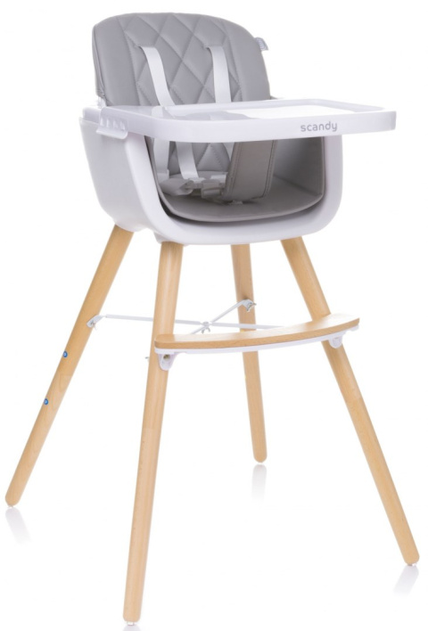 SCANDY 4Baby krzesełko do karmienia - LIGHT GREY