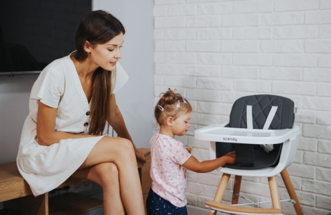 SCANDY 4Baby krzesełko do karmienia - LIGHT GREY