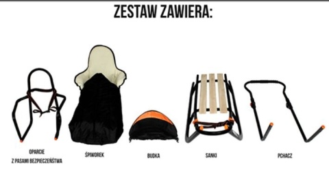 SANKI DZIECIĘCE DOTI Dynamic Baby z pchaczem, oparciem , śpiworem i budką