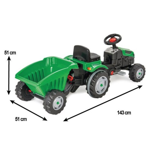 WOOPIE Traktor na Pedały Farmer GoTrac MAXI z Przyczepą Ciche Koła