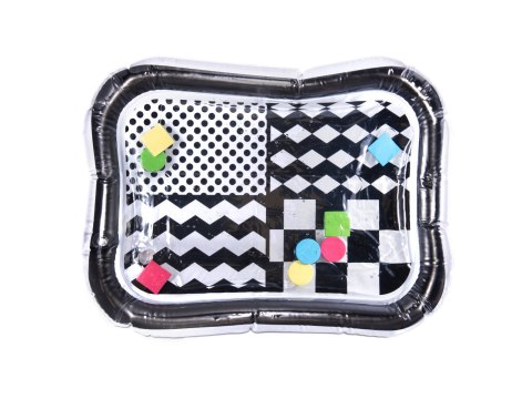 Mata wodna sensoryczna dmuchana dla niemowląt kontrastowa czarno-biała szachownica XXL 65x50 cm