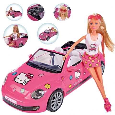 SIMBA Lalka Steffi w Kabriolecie Volkswagen the Beetle Hello Kitty