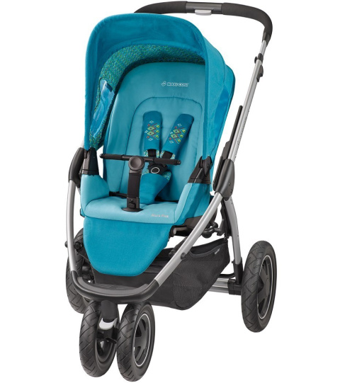 MURA PLUS 3 Mosaic Blue Maxi Cosi 3w1 z fotelikiem Cabrio Fix Red Orchid