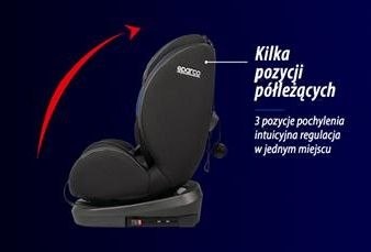 SK600i SPARCO 0-36kg IsoFix obrotowy fotelik samochodowy kolor czarno-granatowy