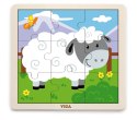 Viga 51437 Puzzle na podkładce 9 elementów - owieczka