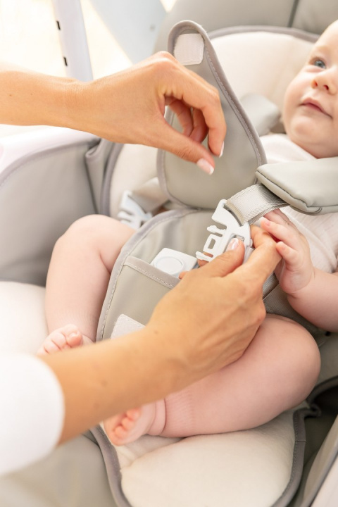 INDIGO Caretero 2w1 krzesełko do karmienia i huśtawka dla niemowląt grey