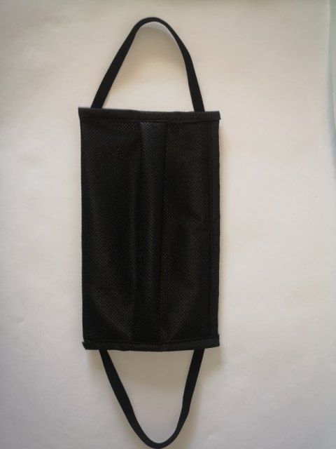 Maseczka ochronna Roma bis czarna z czarną gumką