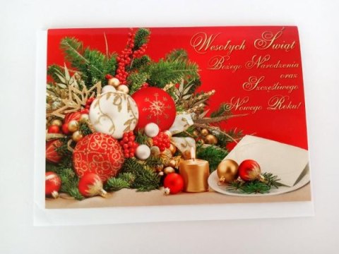 PROMO Karnet złoty Boże Narodzenie (stroik świateczny) p5 Verte cena za 1szt