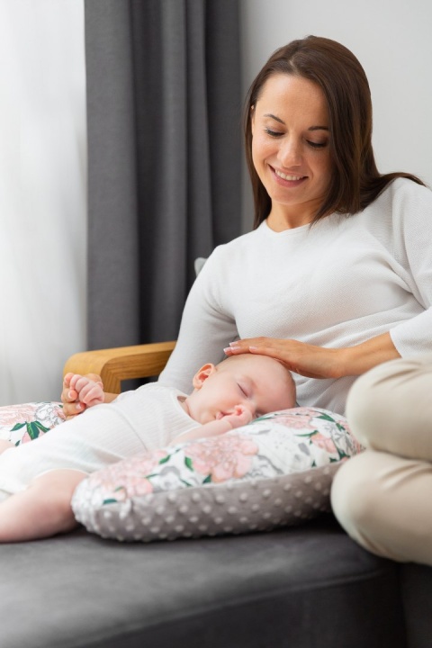 Rogal Minky do karmienia Sensillo - GRANATOWY KROPKI