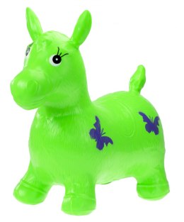 Skoczek gumowy koń z wzorem zielony