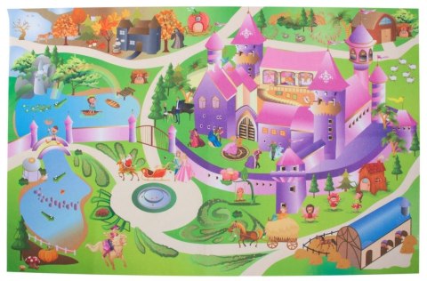 Mata na podłogę dla dziecka Castle z autkami 120x80 cm
