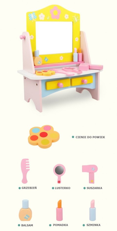 Drewniana toaletka dla dziewczynki