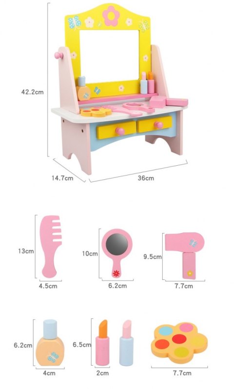 Drewniana toaletka dla dziewczynki