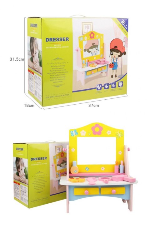 Drewniana toaletka dla dziewczynki