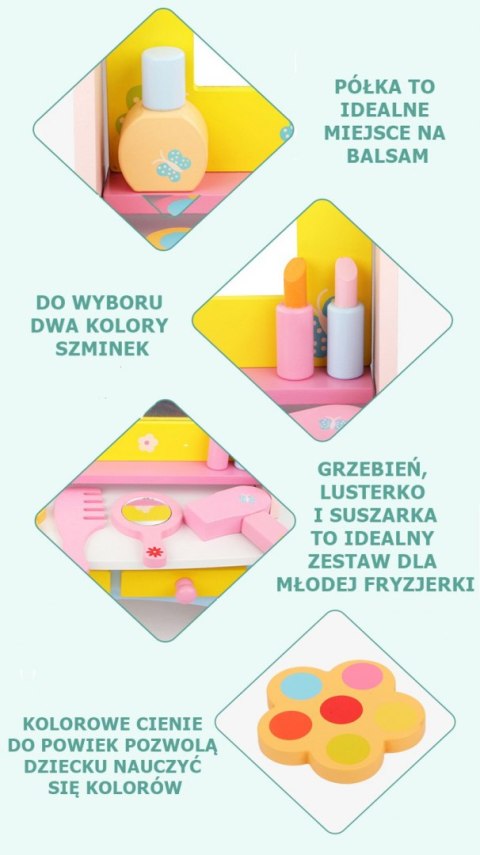 Drewniana toaletka dla dziewczynki