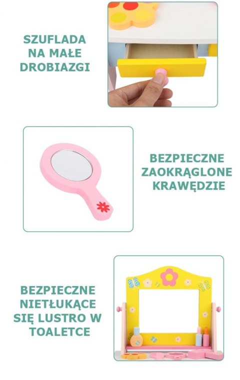 Drewniana toaletka dla dziewczynki