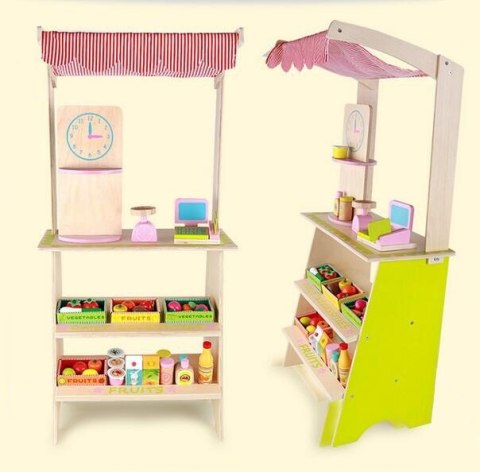 Drewniany sklep z akcesoriami