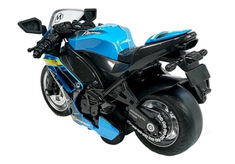 Motocykl z Napędem Frykcyjnym Dźwięki Motor 1:14 Zielony