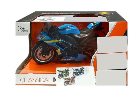 Motocykl z Napędem Frykcyjnym Dźwięki Motor 1:14 Zielony