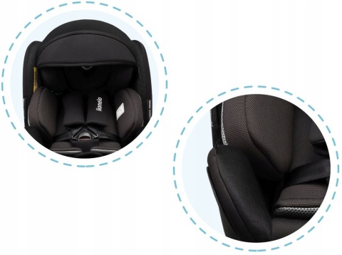 ANTOON RWF Lionelo Obrotowy fotelik samochodowy 360° i-Size Isofix 0-18 kg - CARBON