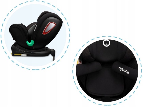 ANTOON RWF Lionelo Obrotowy fotelik samochodowy 360° i-Size Isofix 0-18 kg - CARBON