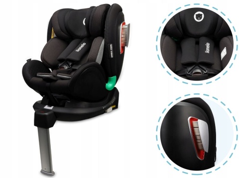 ANTOON RWF Lionelo Obrotowy fotelik samochodowy 360° i-Size Isofix 0-18 kg - CARBON