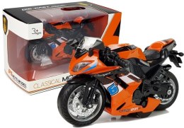 Motocykl z Napędem Frykcyjnym Dźwięki Motor 1:14 Pomarańczowy