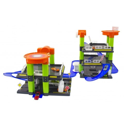 MOCHTOYS Nowoczesny Mega Garaż 2+3 Poziomy Parking Samochodzik Znaki Drogowe