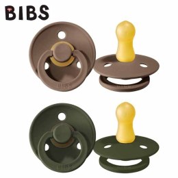 BIBS 2-PACK GREEN HUNTER & DARK OAK M Smoczek Uspokajający kauczuk Hevea