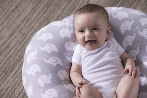 HUG & NEST Boppy Chicco siedzisko poduszka gniazdo do 2 lat - ELEPHANTS