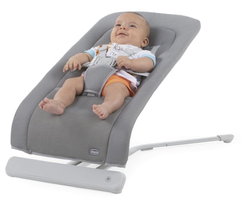 Rhythm`n` Sound Chicco leżaczek do 9kg, delikatne kołysanie na boki, dźwięki - COOL GREY